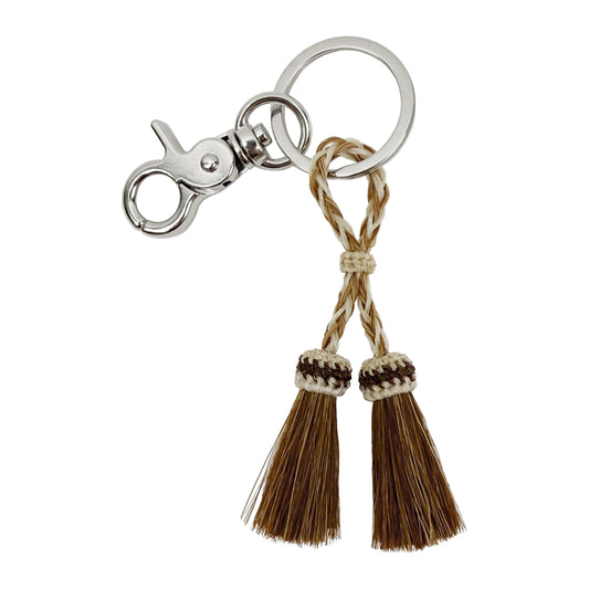 Camel Hitched Horsehair Double Tassel Keychain