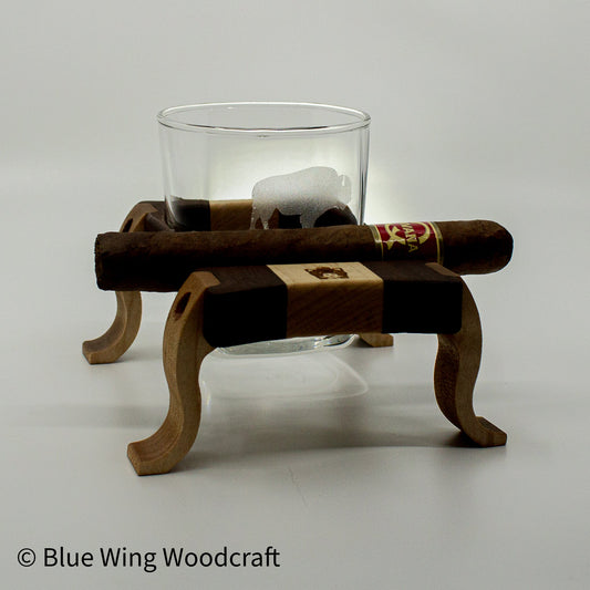 Whiskey Pig® - Square Rocks Flight with Cigar Rest