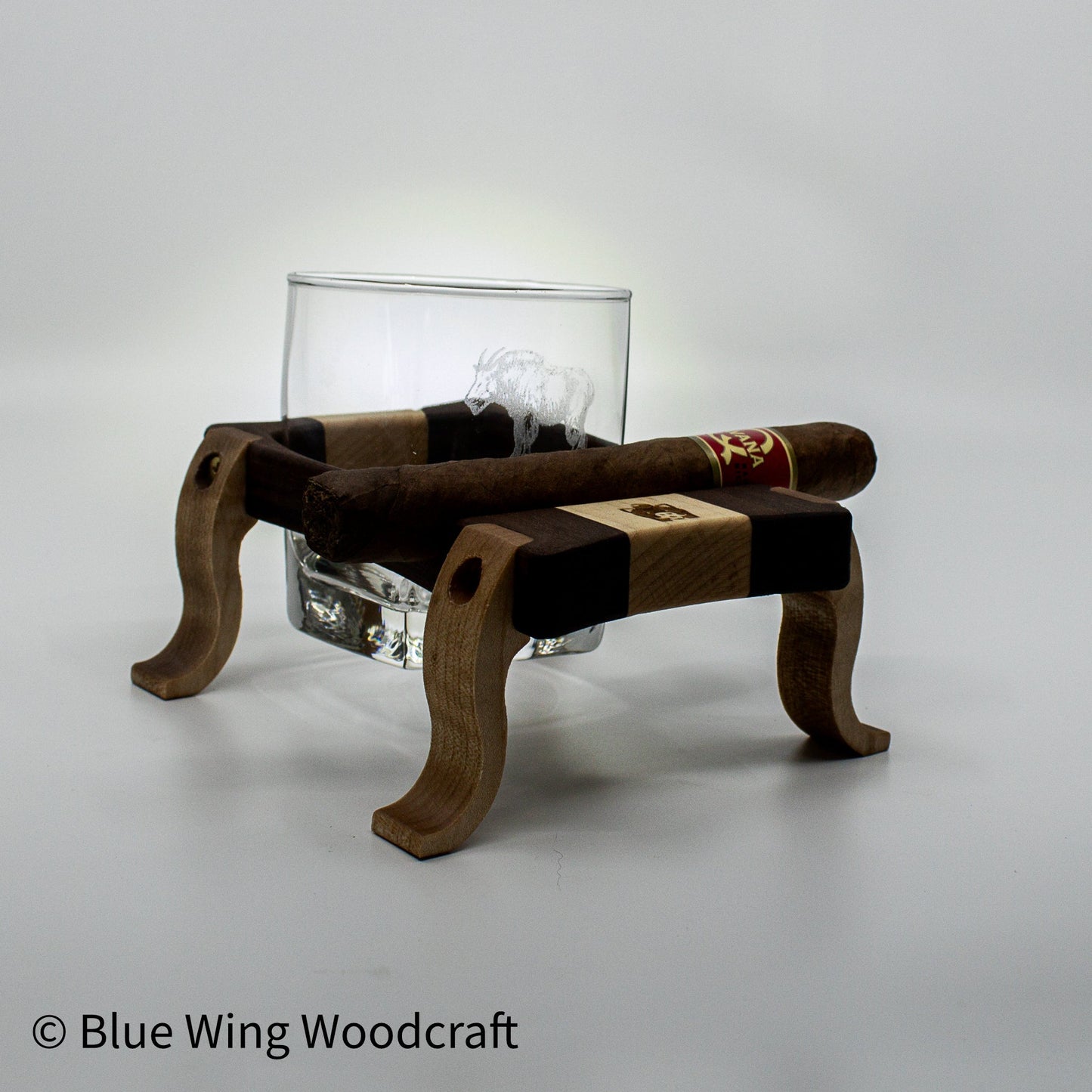 Whiskey Pig® - Square Rocks Flight with Cigar Rest