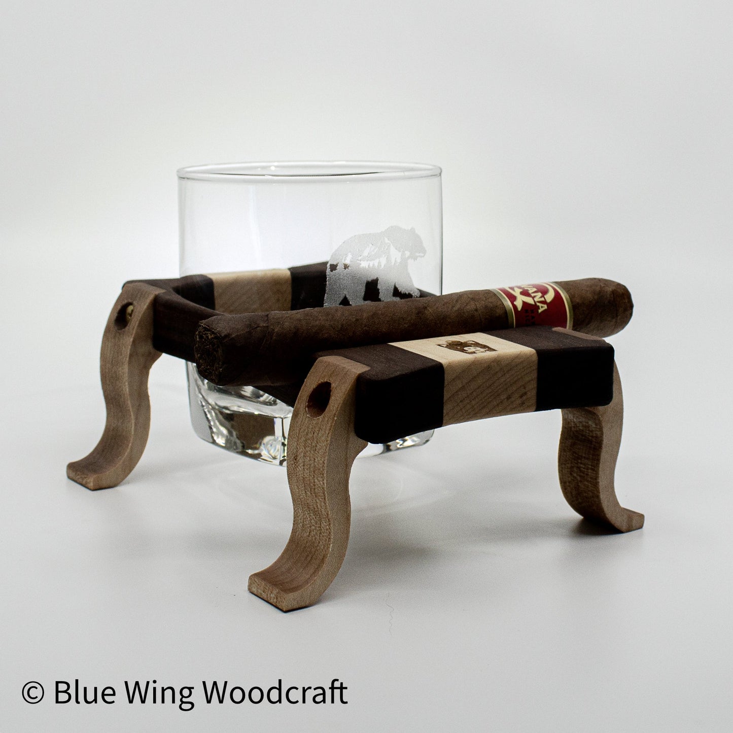 Whiskey Pig® - Square Rocks Flight with Cigar Rest
