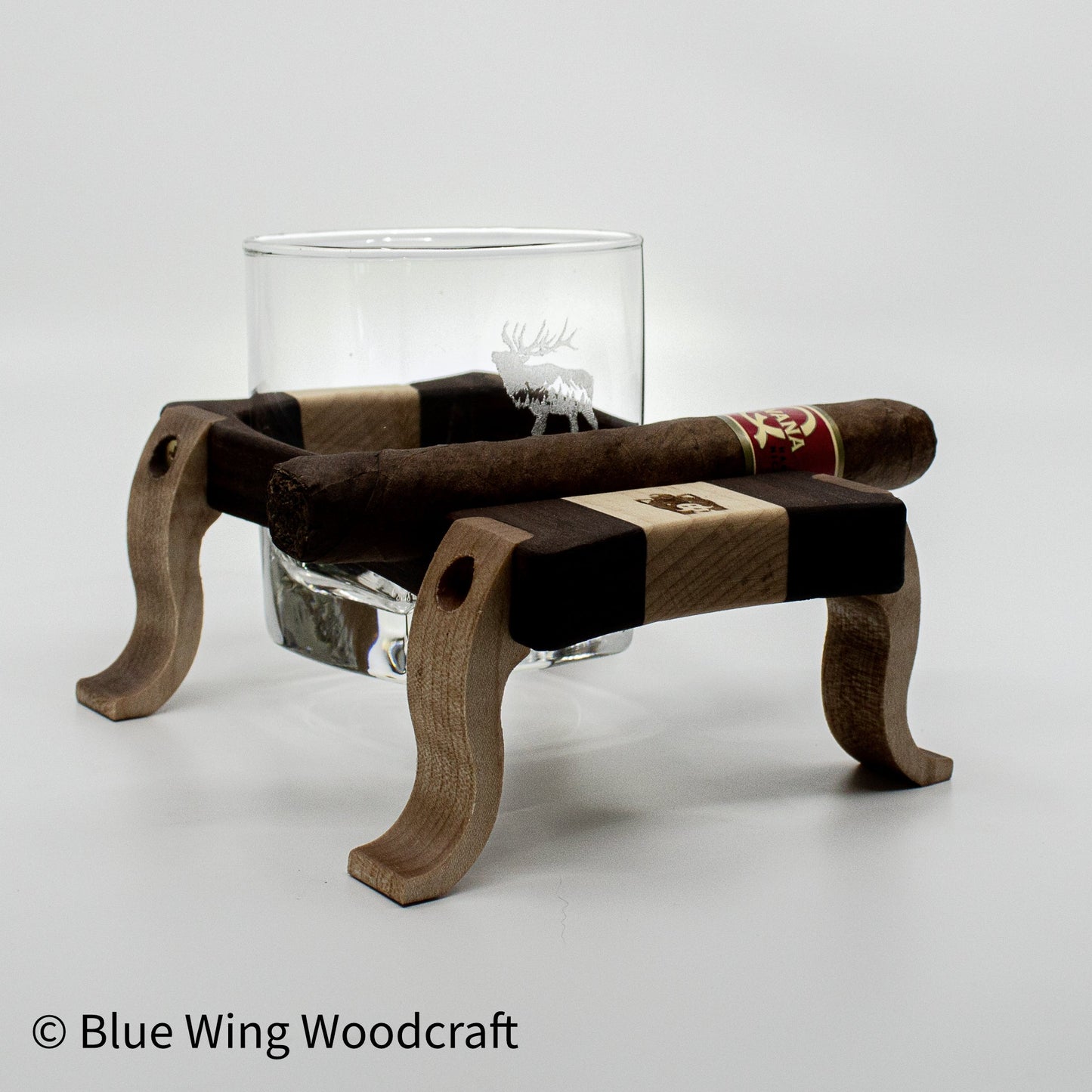 Whiskey Pig® - Square Rocks Flight with Cigar Rest