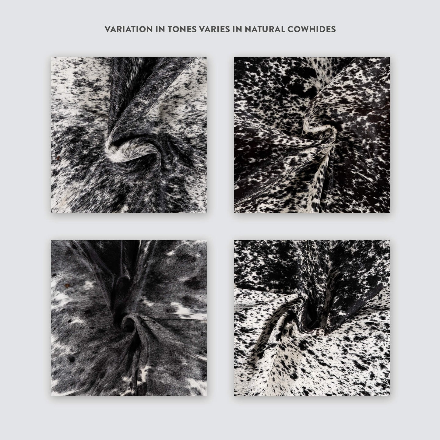 Salt and Pepper Black Brazilian Cowhide Rug: XXL