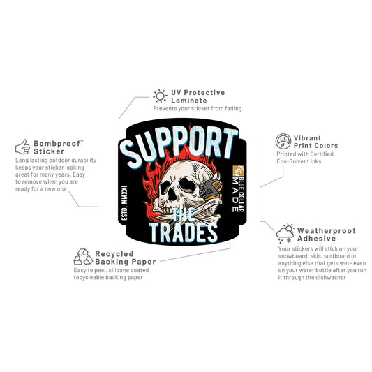 Support the Trades Skull sticker