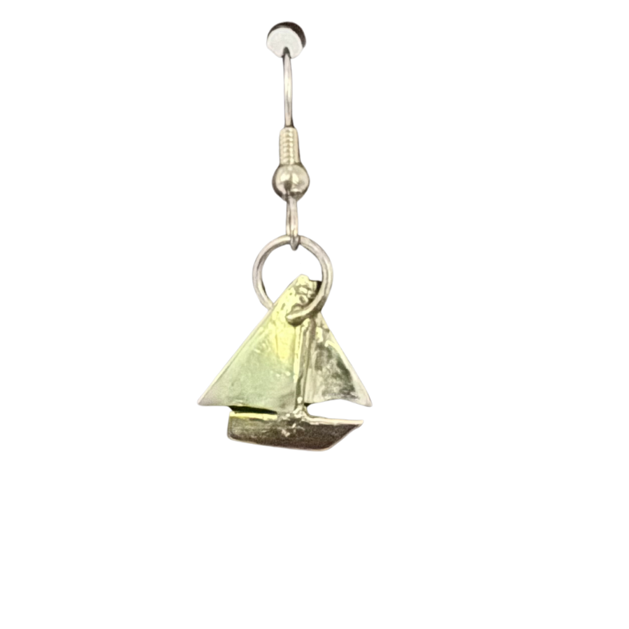 Sailboat Jewelry Set | Sterling Silver & Dyed Agate Stone | Chain Lengths Vary | Heartland Silver Works