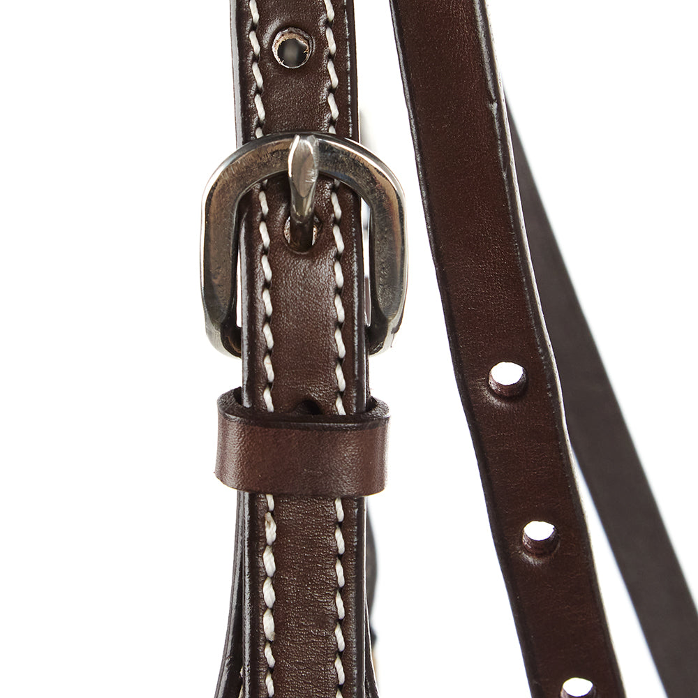 Braided Rawhide Chocolate Browband Headstall
