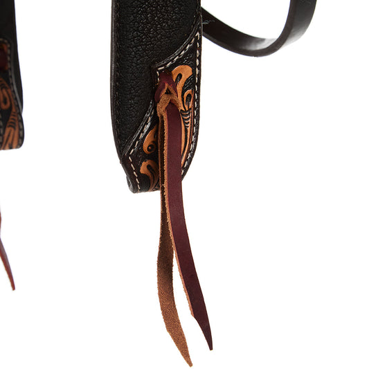 Black Overlay Tooled Combo Browband Headstall