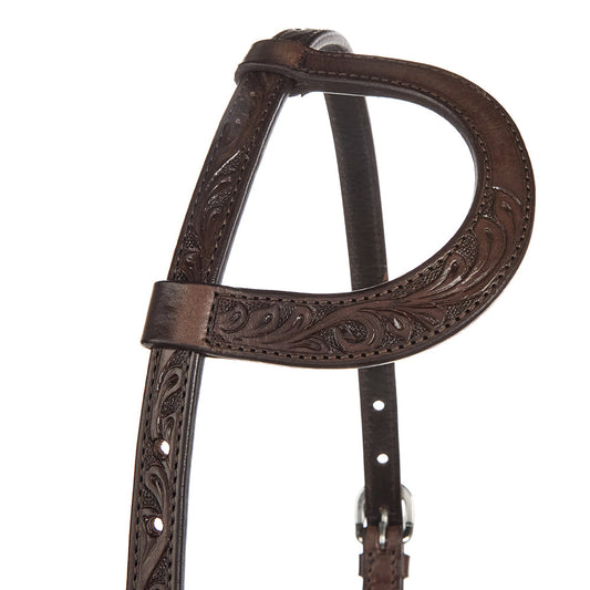 Chocolate Floral Single Ear Headstall