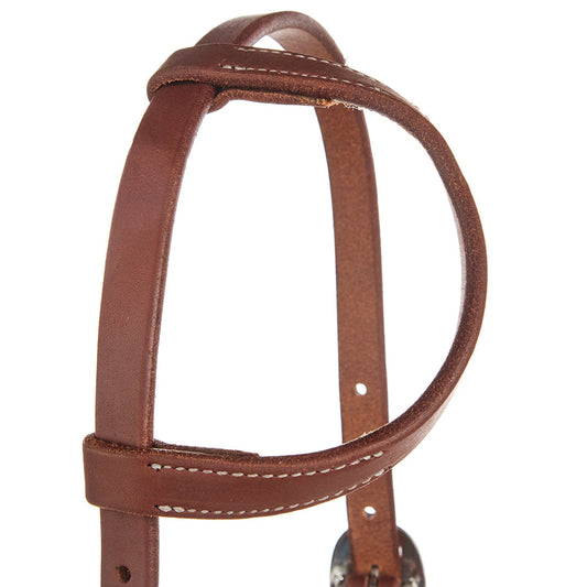 Heavy Oiled 3 4 Harness Leather Double Buckle Single Ear Headstall