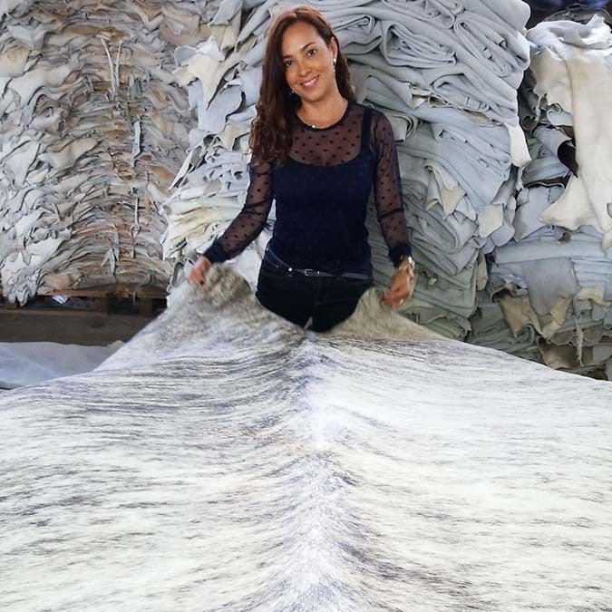 Light Brindle Brazilian Cowhide Rug: XL