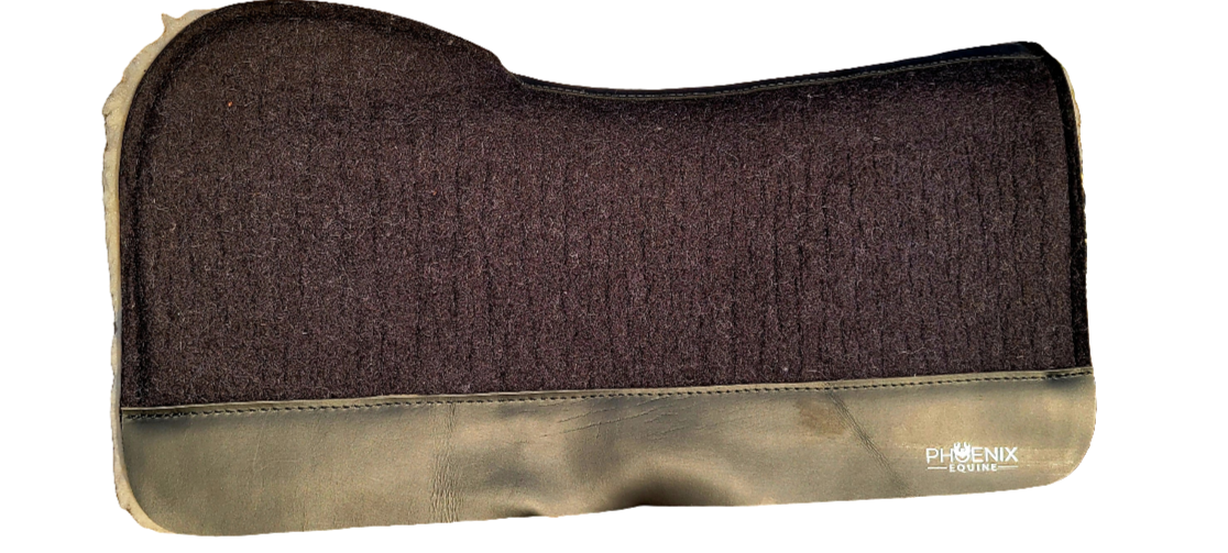 7/8" thick - 30"Lx30"W - Black Merino Wool with fleece - Open Wither