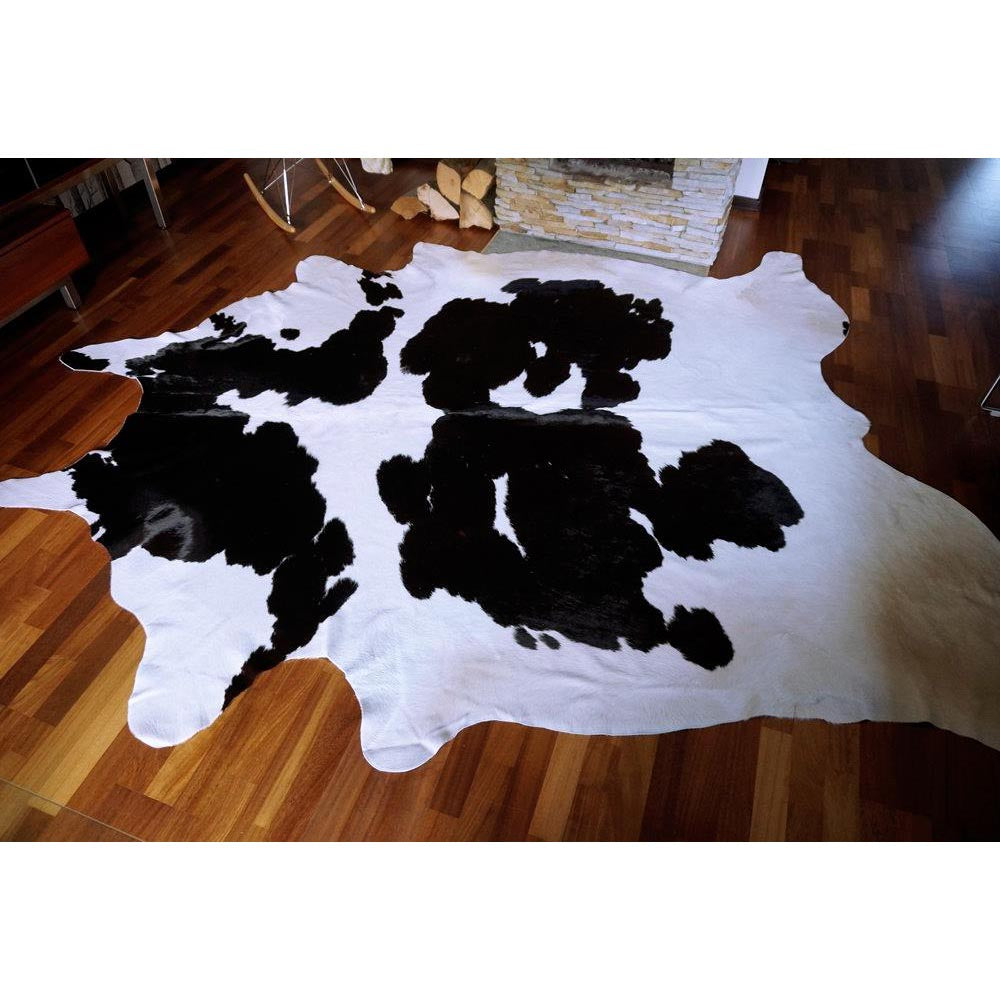 Black and White Brazilian Cowhide Rug: XXL