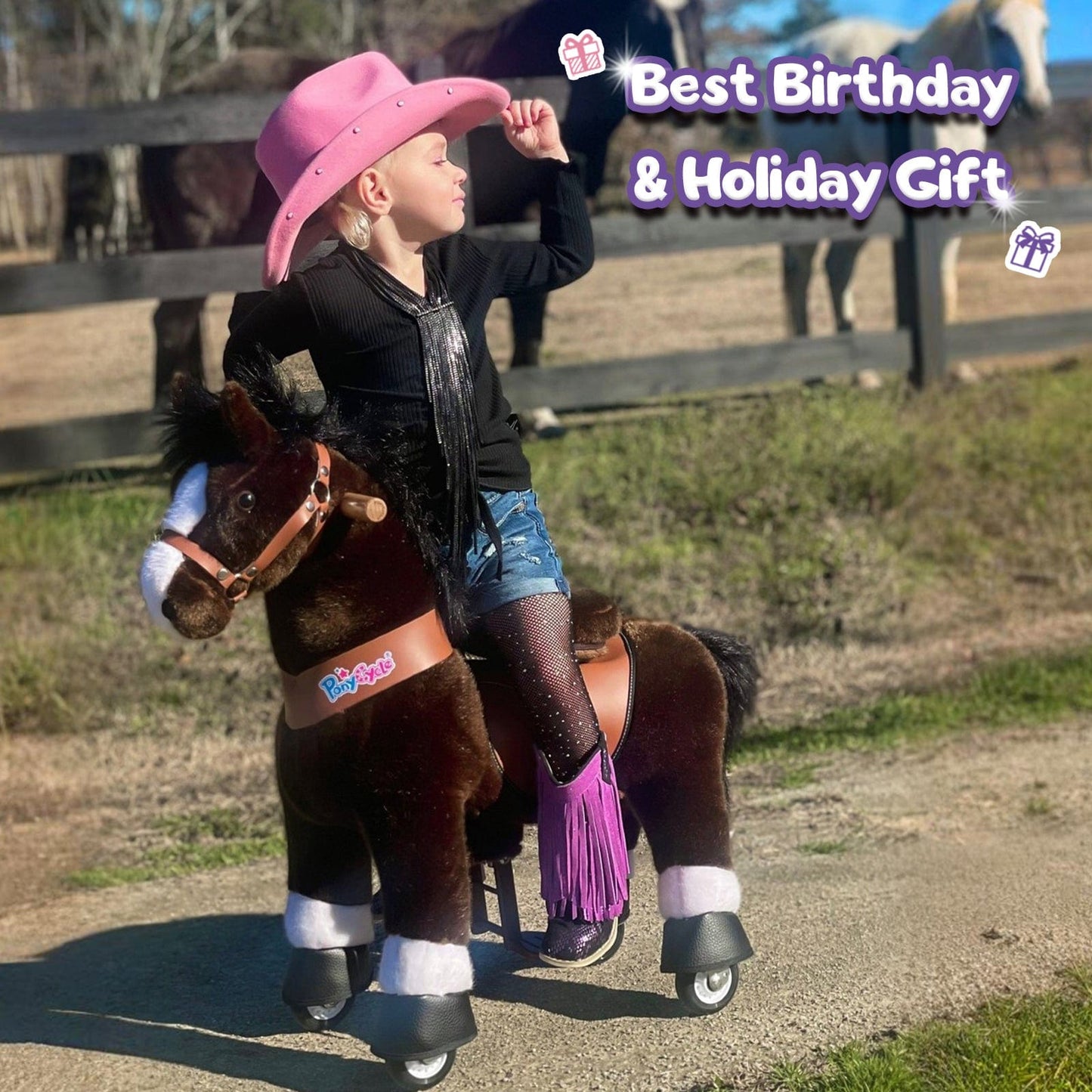 Model U® Ride On Horse Toy Age 3-4 Chocolate