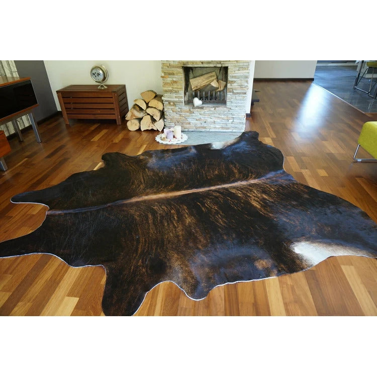Dark Brindle Brazilian Cowhide Rug: LARGE