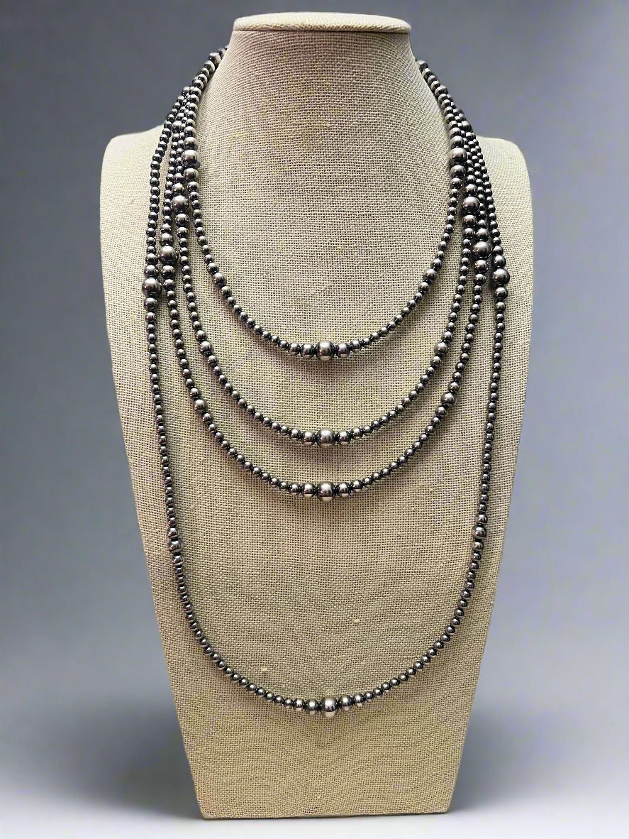 Graduated Sterling Silver Pearls necklace - 18 inch - Very popular