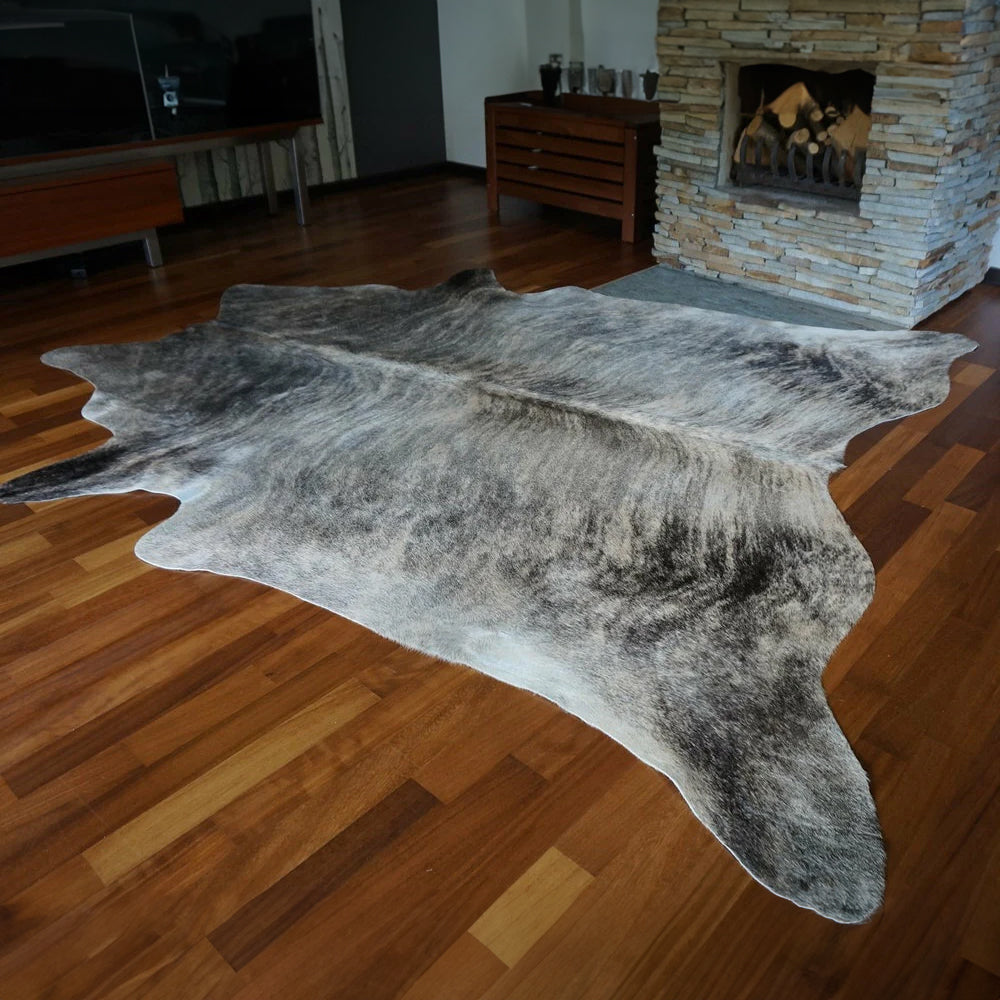 Grey Brindle Cowhide Rug