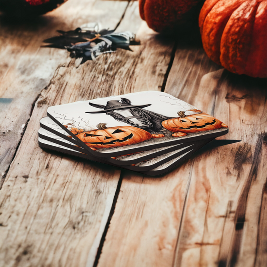 Black Mare Halloween Coaster Set