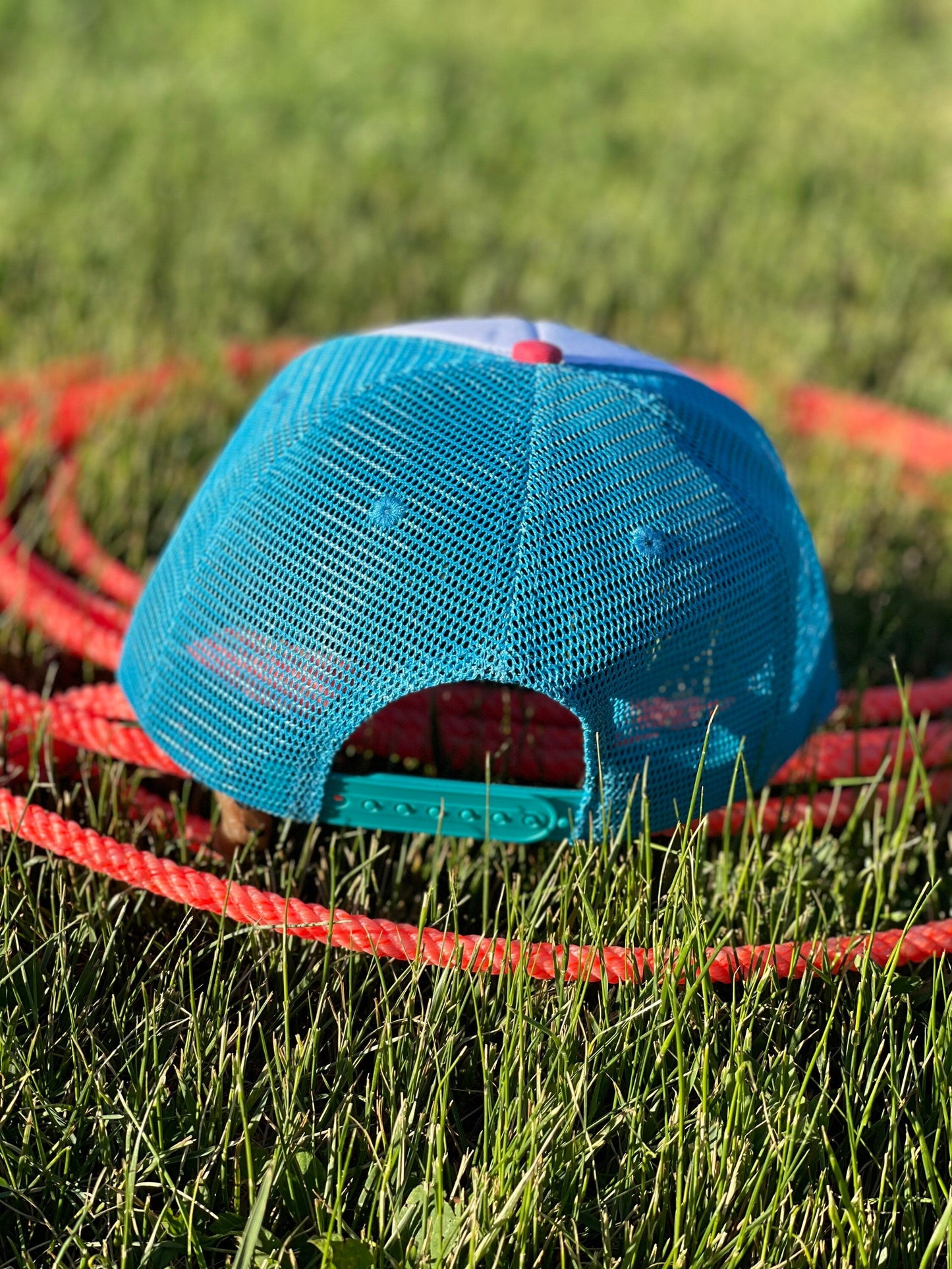 Razels Logo Trucker Cap: Retro Turquoise Patch, 5-Panel Hat