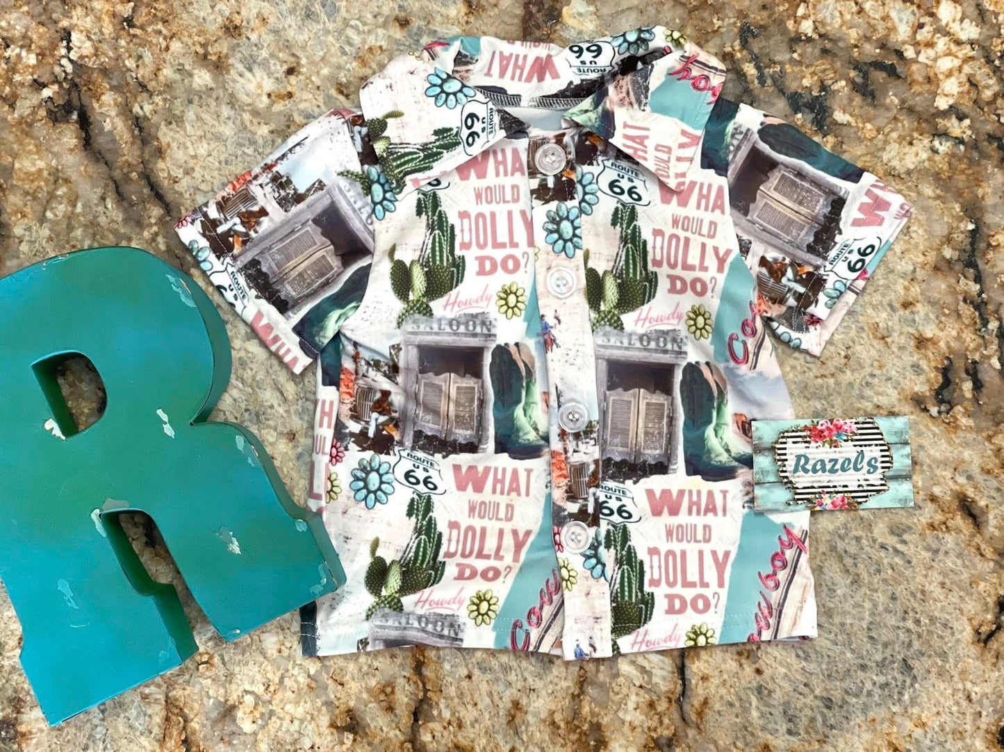 Girls' Western Fringe Bodysuit: What Would Dolly Do Cowgirl Shirt