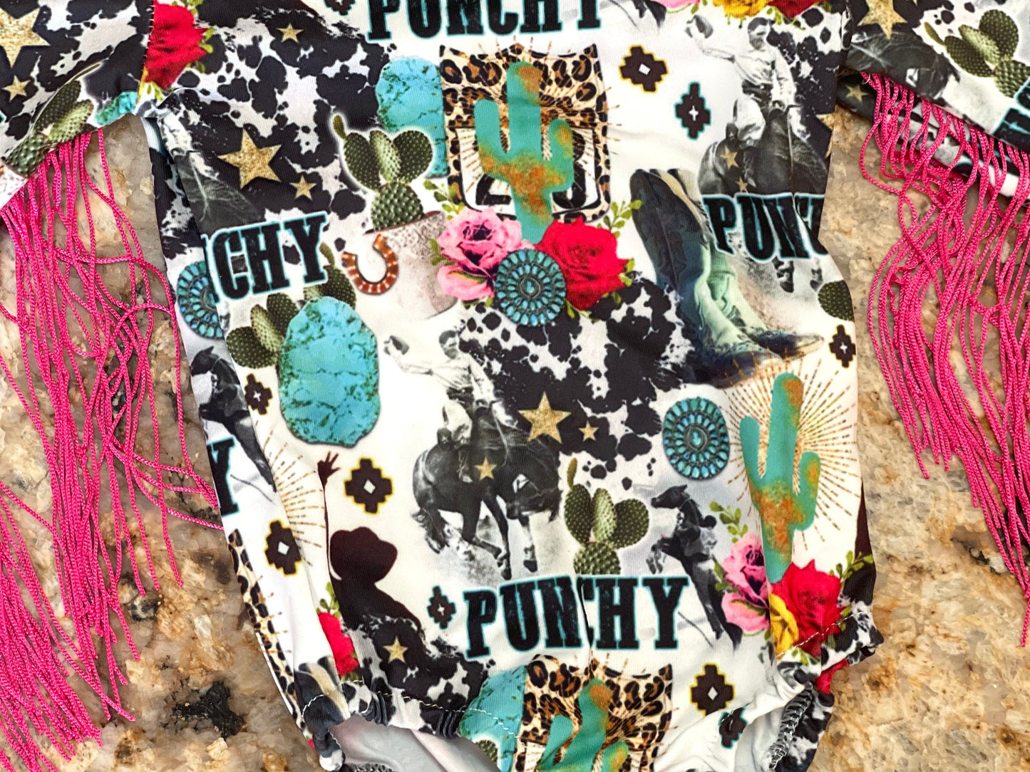 Kids' Western Fringe Leotard: Punchy Rodeo Style