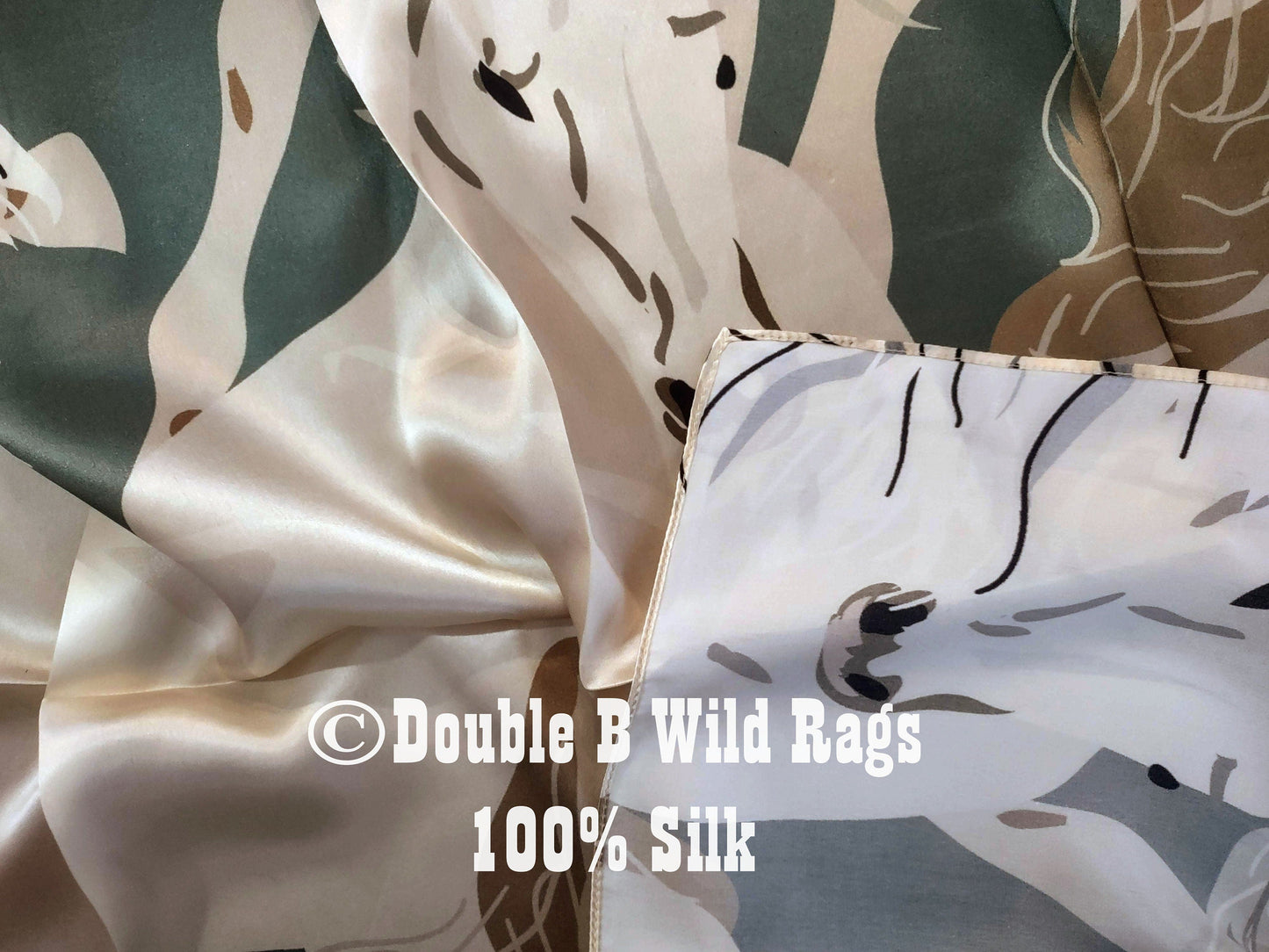 Wild Rag 100% Silk Large Horse Print Cowboy Western Neck Scarf Bandanna by Double B Wild Rags