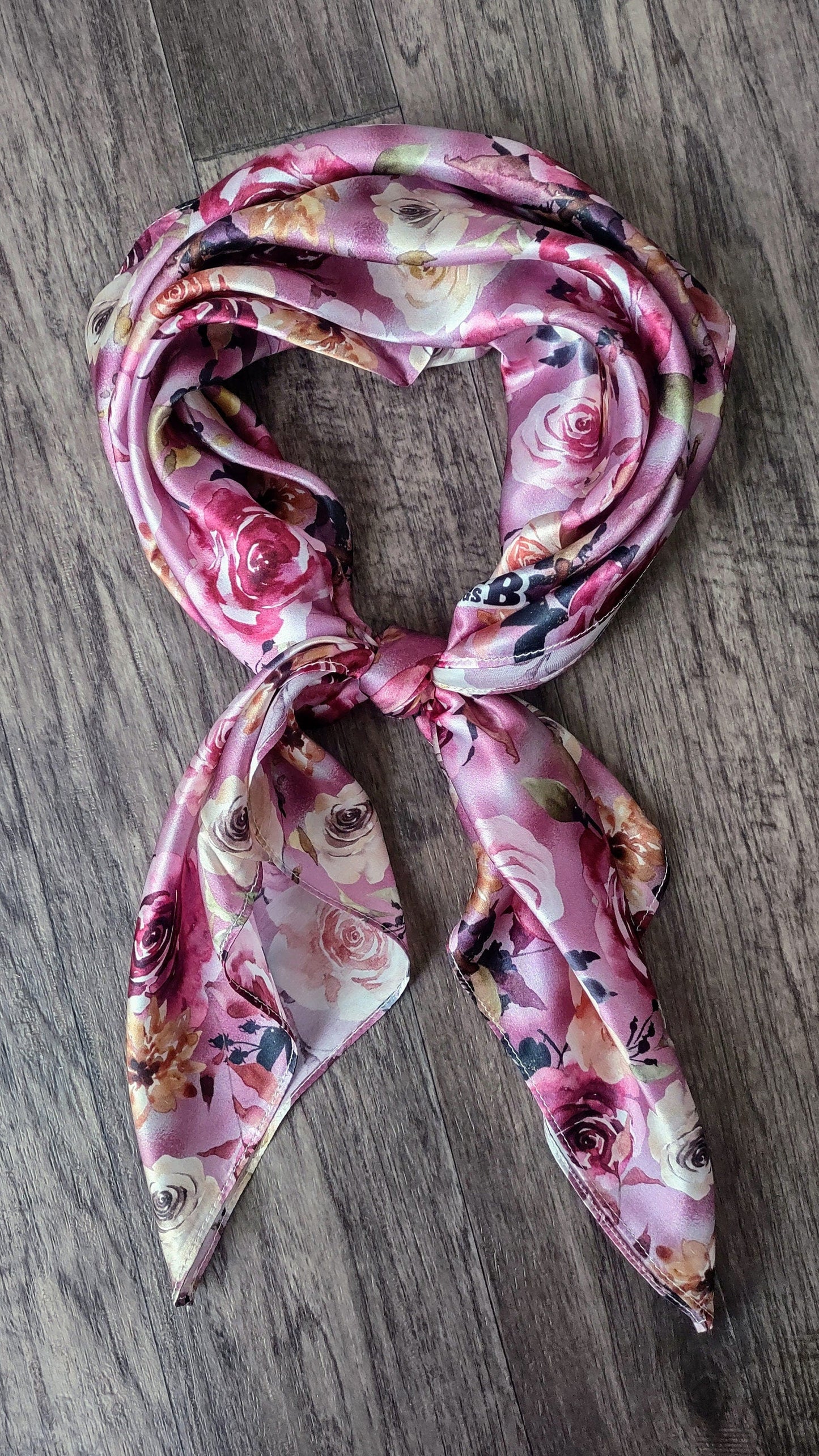 Wild Rag 100% SILK Lilac Purple Gold Floral Cowboy Western Neck Scarf Bandanna by Double B Wild Rags