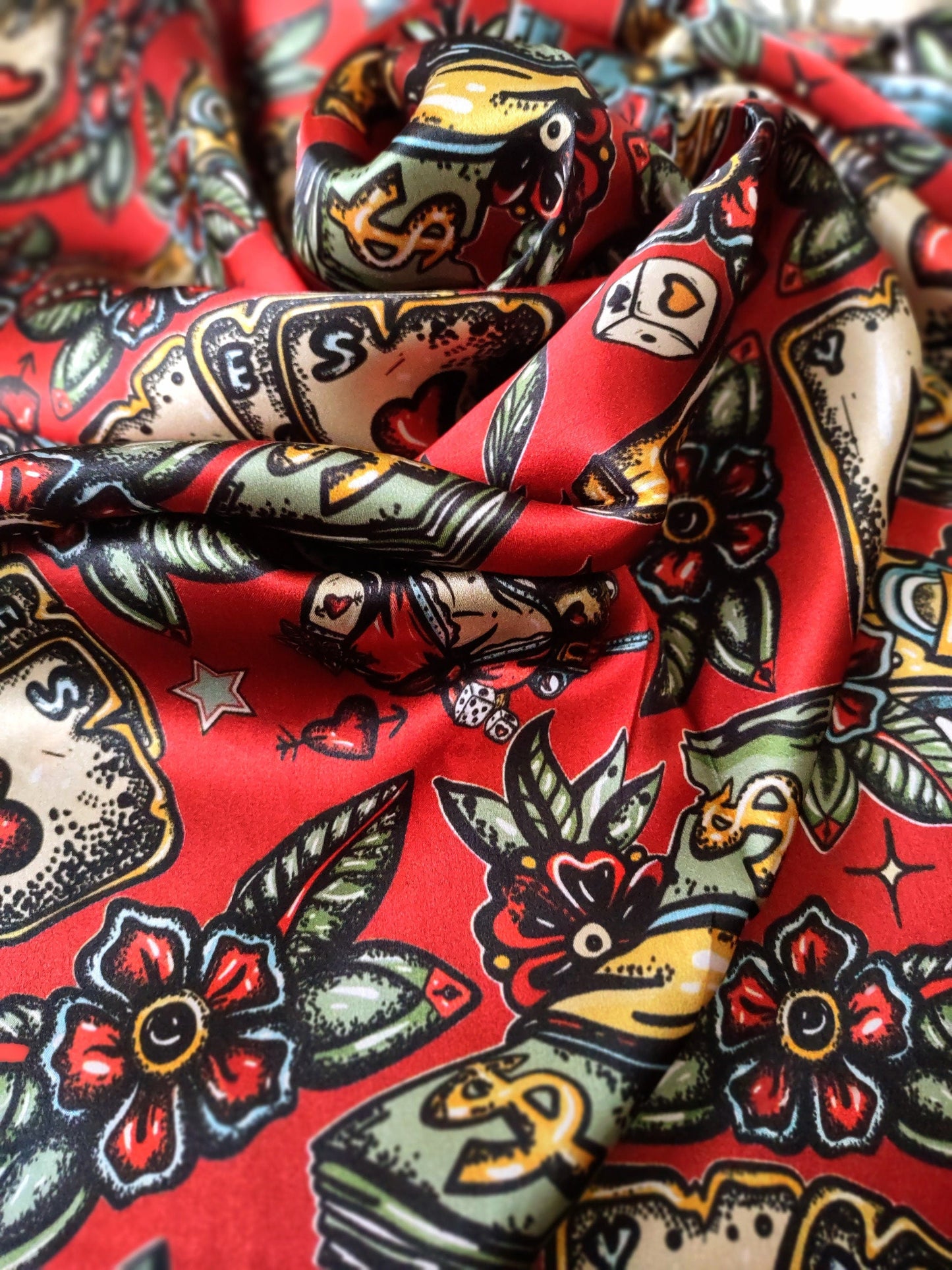 Wild Rag 100% SILK Deep Red Wild West Saloon Casino Cowboy Western Neck Scarf Bandanna by Double B Wild Rags