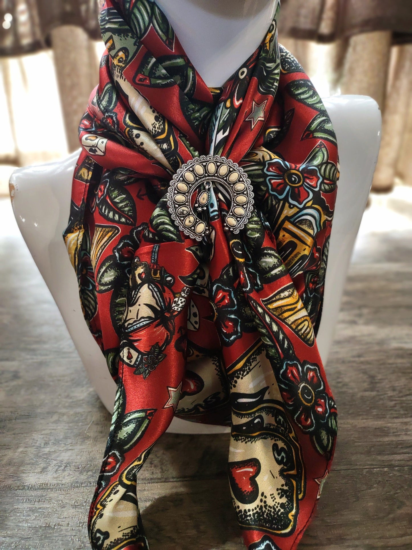 Wild Rag 100% SILK Deep Red Wild West Saloon Casino Cowboy Western Neck Scarf Bandanna by Double B Wild Rags