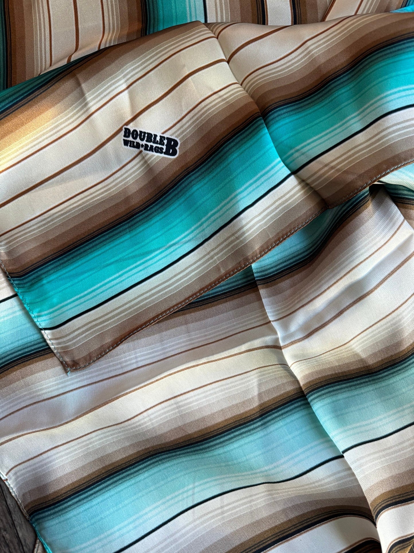 Wild Rag 100% Silk Turquoise Serape Cowboy Western Neck Scarf Bandanna by Double B Wild Rags