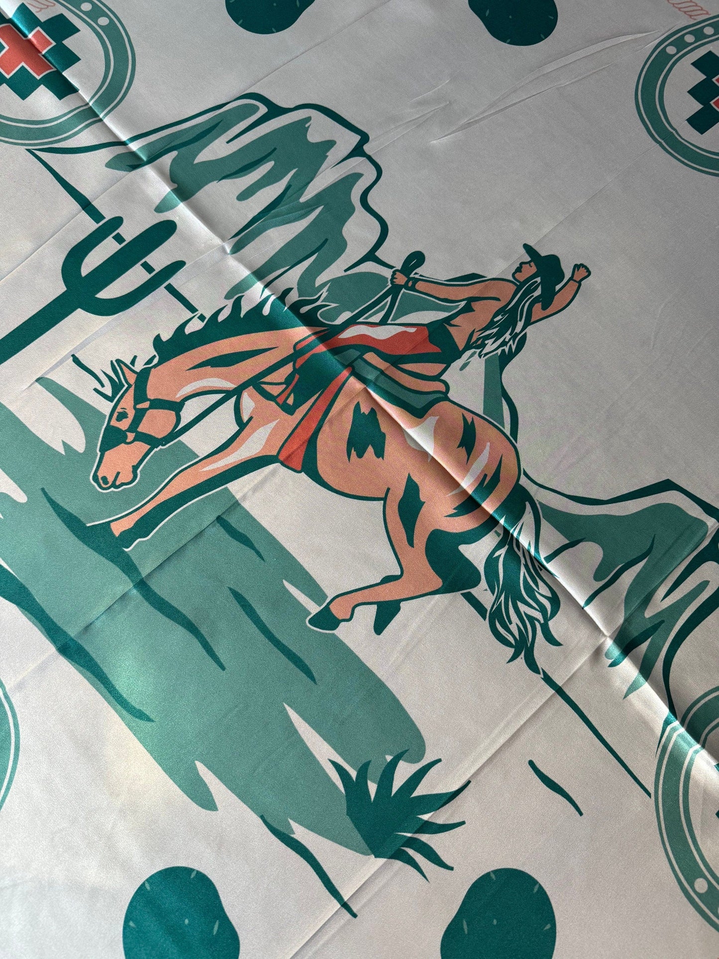 Wild Rag 100% SILK Desert Cowgirl and Cactus Cowboy Neck Scarf Bandanna by Double B Wild Rags