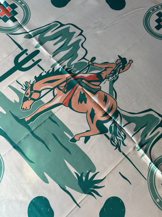 Wild Rag 100% SILK Desert Cowgirl and Cactus Cowboy Neck Scarf Bandanna by Double B Wild Rags