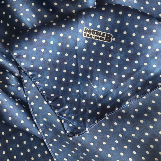 Wild Rag 100% SILK Grunge Polka Dot Blue, Black, or Red Cowboy Neck Scarf Bandanna by Double B Wild Rags