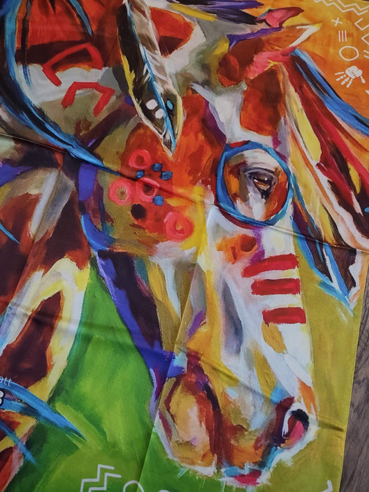 100% Silk Wild Rag War Horse by BB Wyatt a double b wild rags exclusive