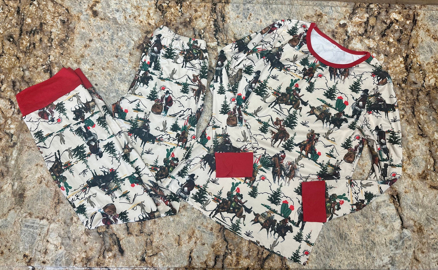 Cowboy Santa Christmas Pajamas: Western Family Matching Sleepwear