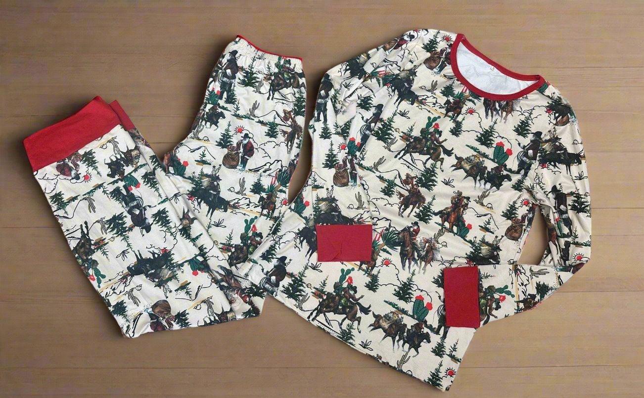 Cowboy Santa Christmas Pajamas: Western Family Matching Sleepwear