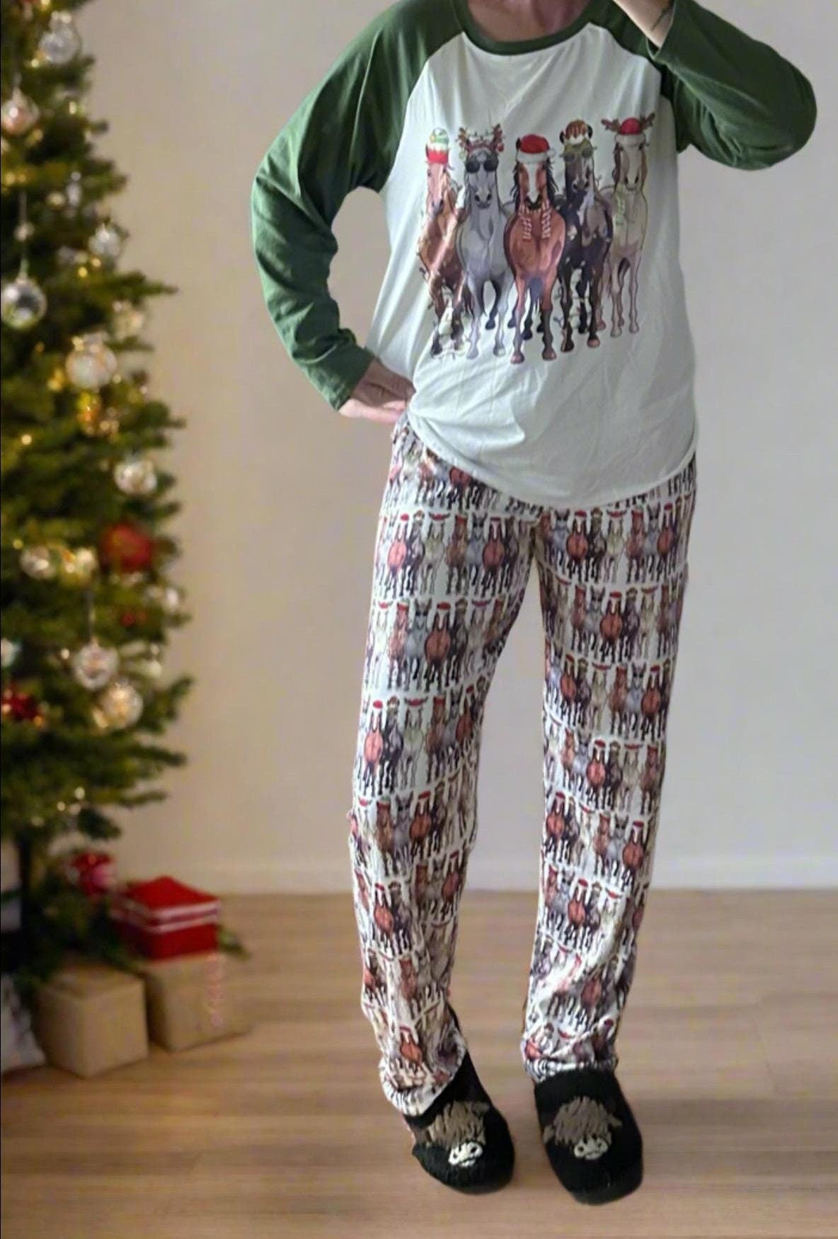 Christmas Horse Pajamas – Matching Family Holiday PJs | Festive Horse Lover Sleepwear