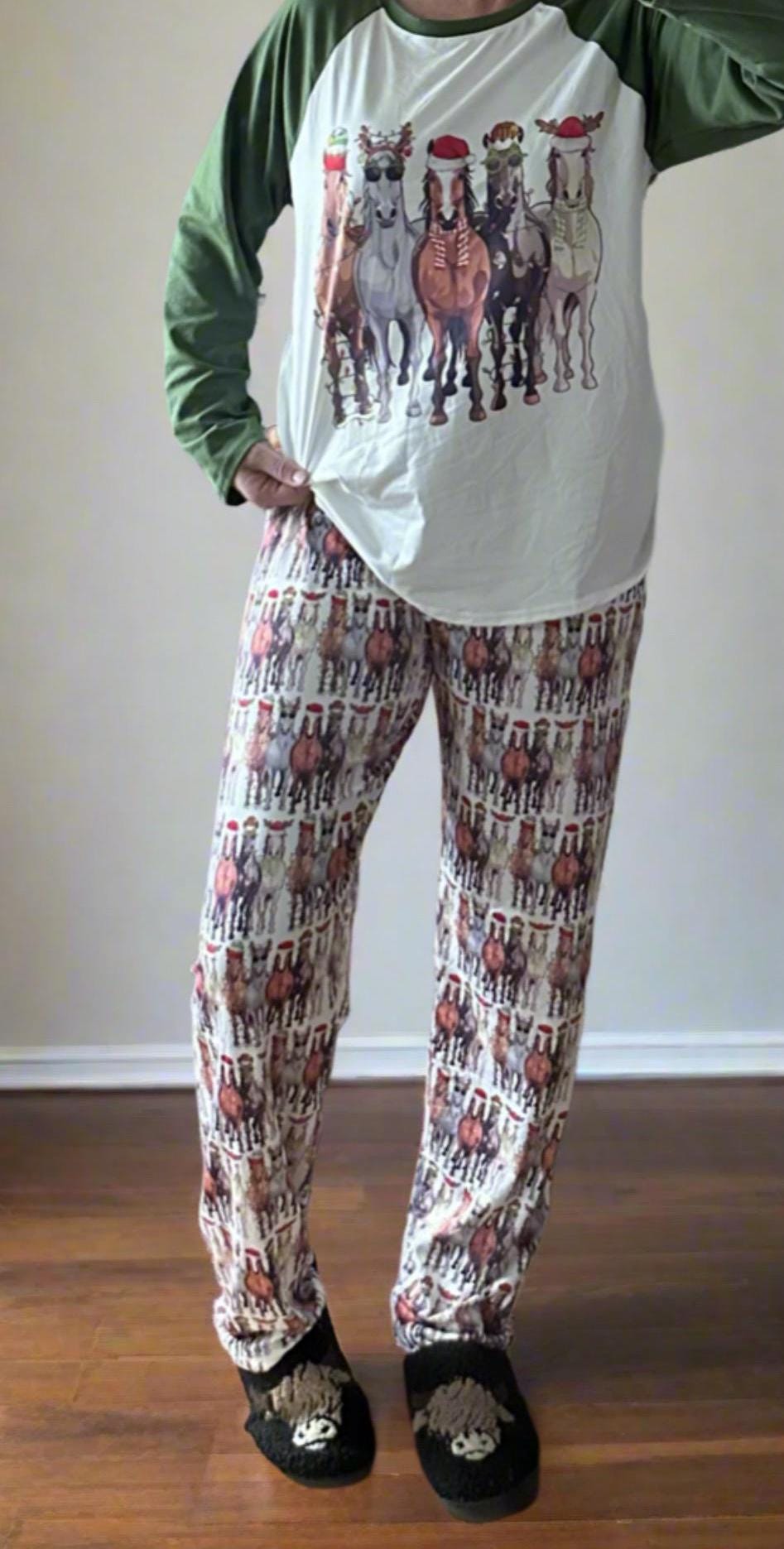 Christmas Horse Pajamas – Matching Family Holiday PJs | Festive Horse Lover Sleepwear