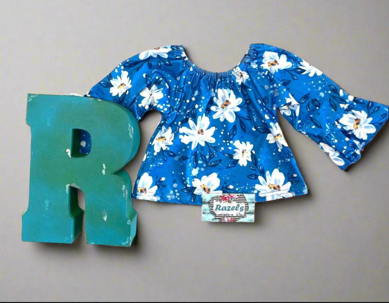 Girls' Daisy Blouse Bell Bottom Set: Retro Striped Kids Outfit