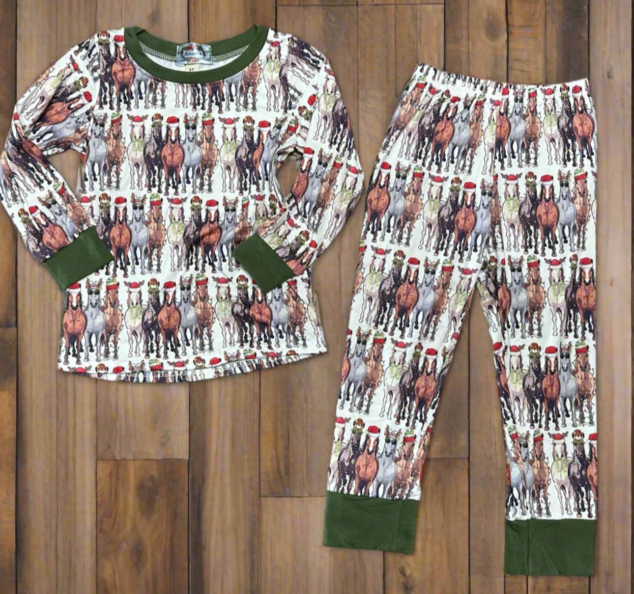 Christmas Horse Pajamas – Matching Family Holiday PJs | Festive Horse Lover Sleepwear