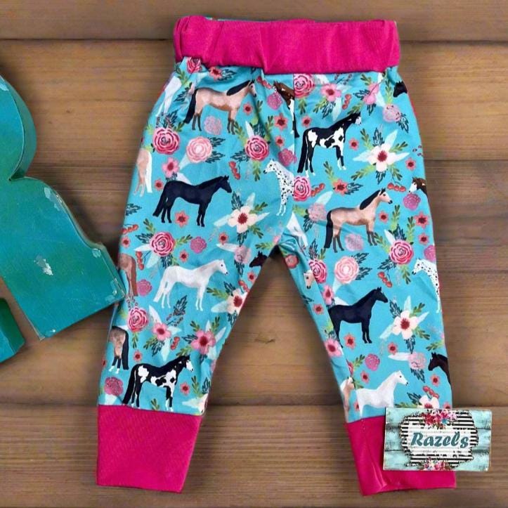 Baby Girl Horse Outfit: Hot Pink Hoodie & Jogger Set