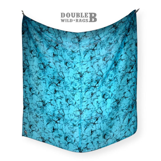 100% Silk Wild Rag Turquoise Stone inspired neck scarf by Double B Wild Rags