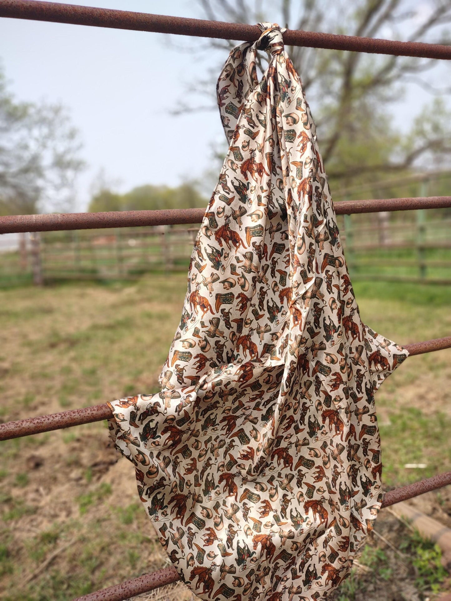 Wild Rag 100% SILK Western Elements Cowboy Western Neck Scarf Bandanna by Double B Wild Rags
