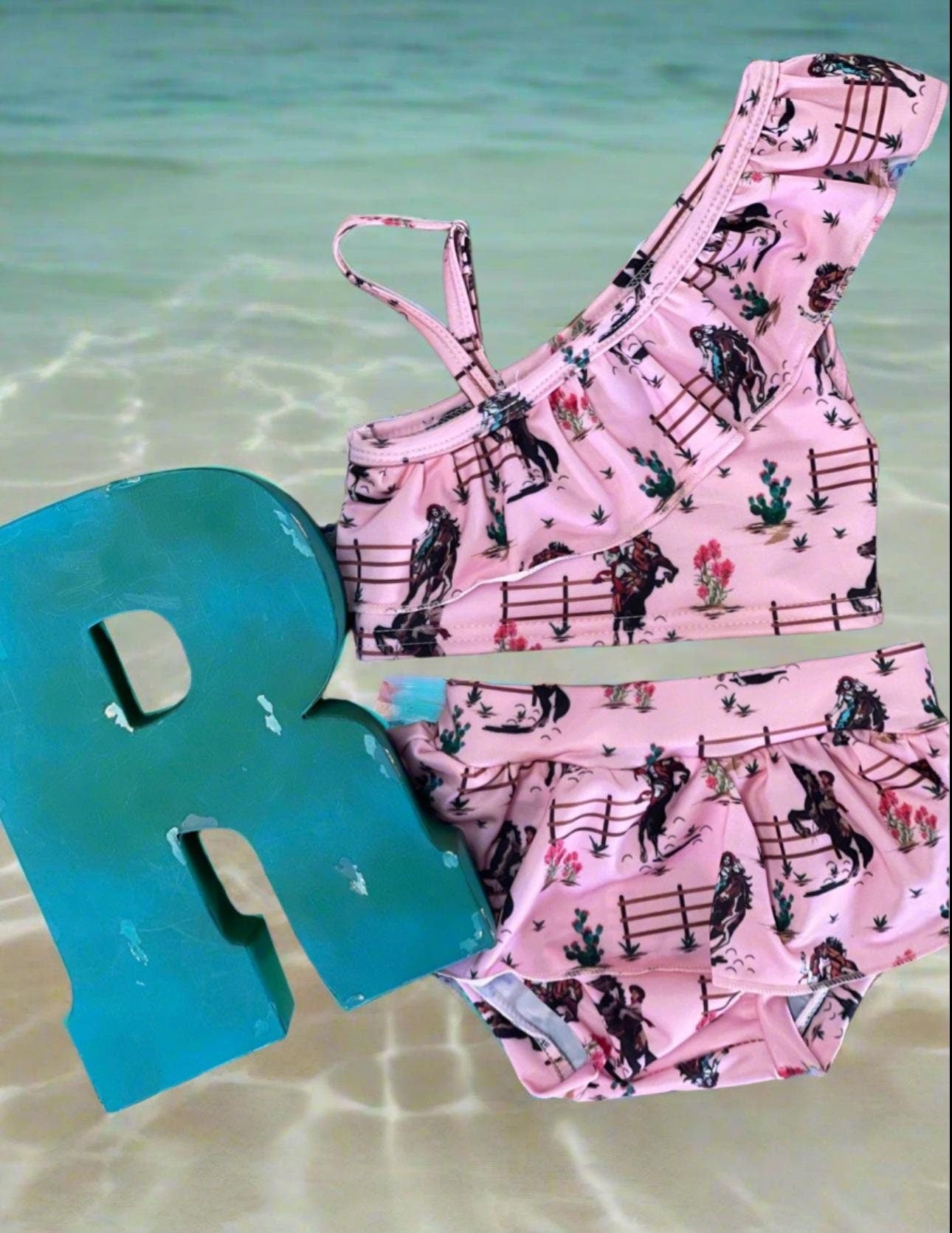 RETRO COWGIRL Swimsuit, PINK Cowgirl Swimsuit