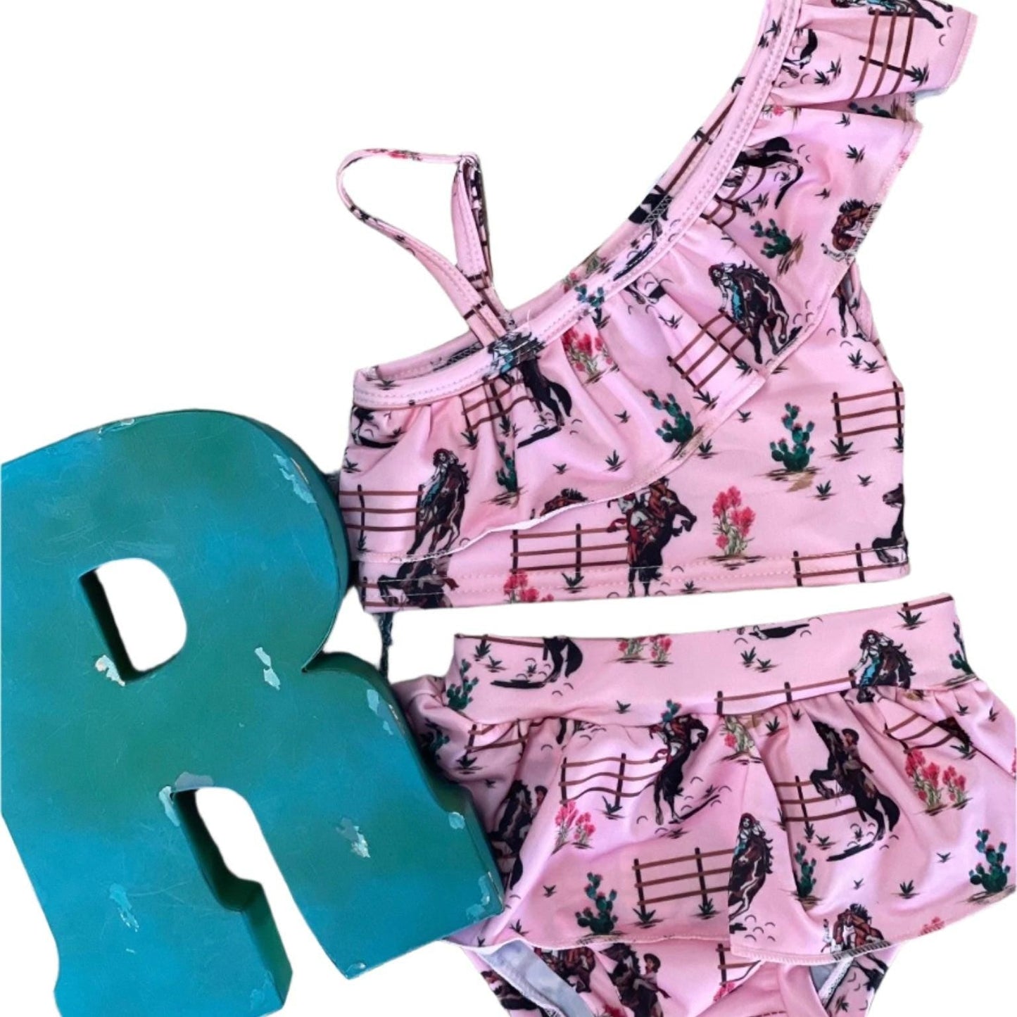 RETRO COWGIRL Swimsuit, PINK Cowgirl Swimsuit