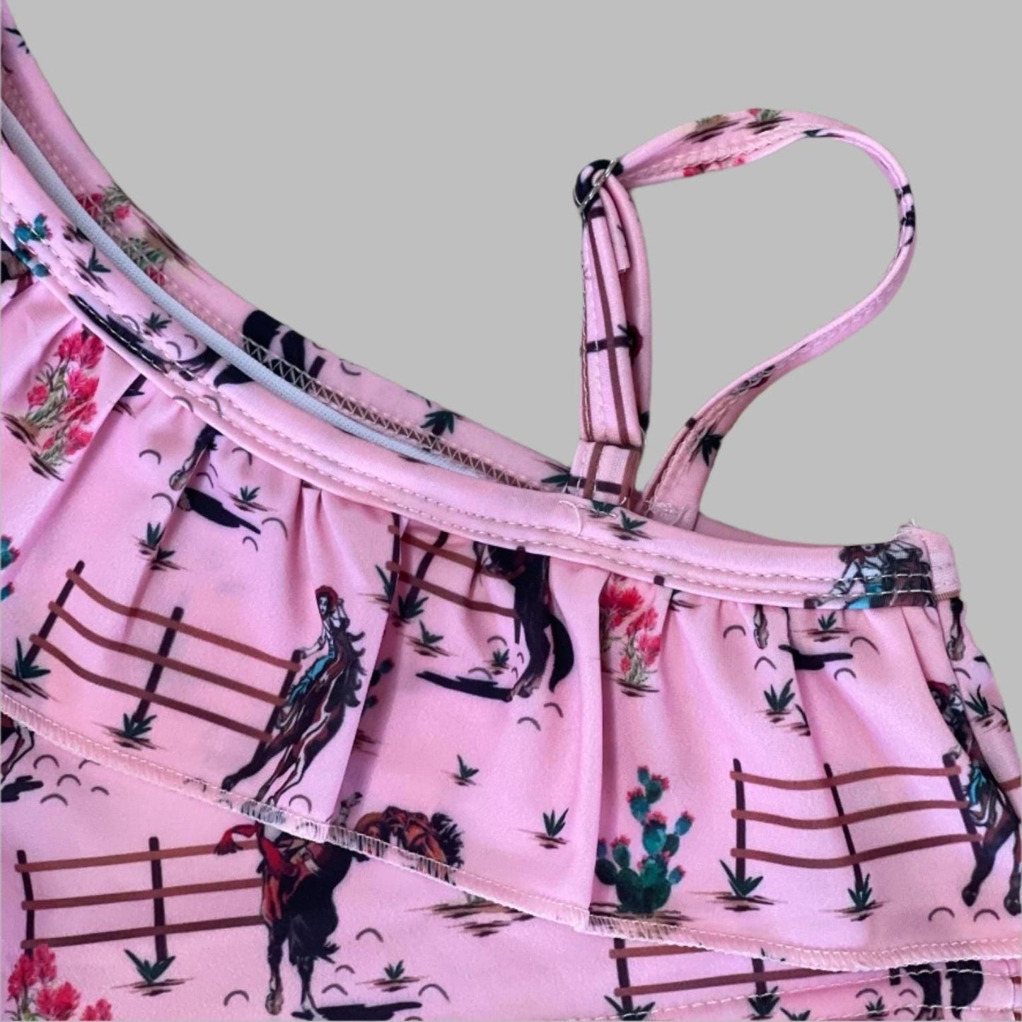 RETRO COWGIRL Swimsuit, PINK Cowgirl Swimsuit