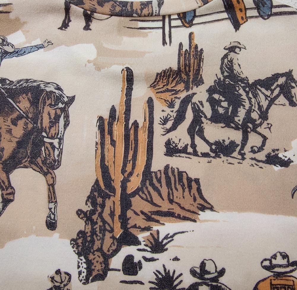 Cowboy Print T-Shirt: Western Bronc Rider Tee for Women