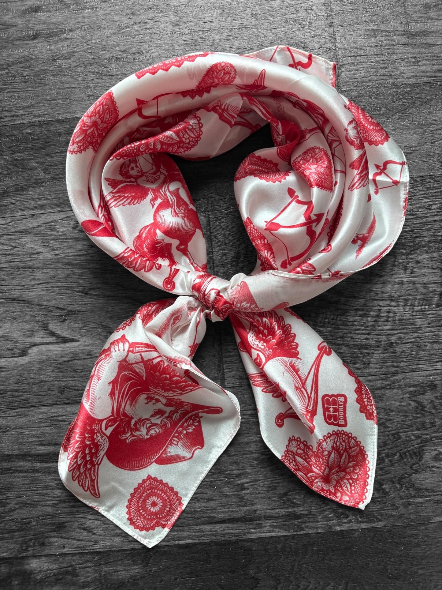 100% Silk Wild Rag “Cowboys Best Friend” by Double B Wild Rags Cowdog sketch’s on beige Corgi Frenchie Golden Retriever Jack Russel