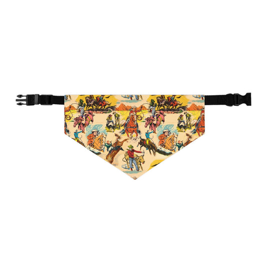 Vintage Cowboy Print Dog Bandana: Western Pet Scarf