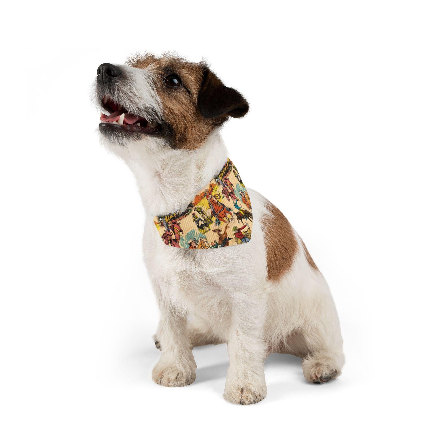 Vintage Cowboy Print Dog Bandana: Western Pet Scarf