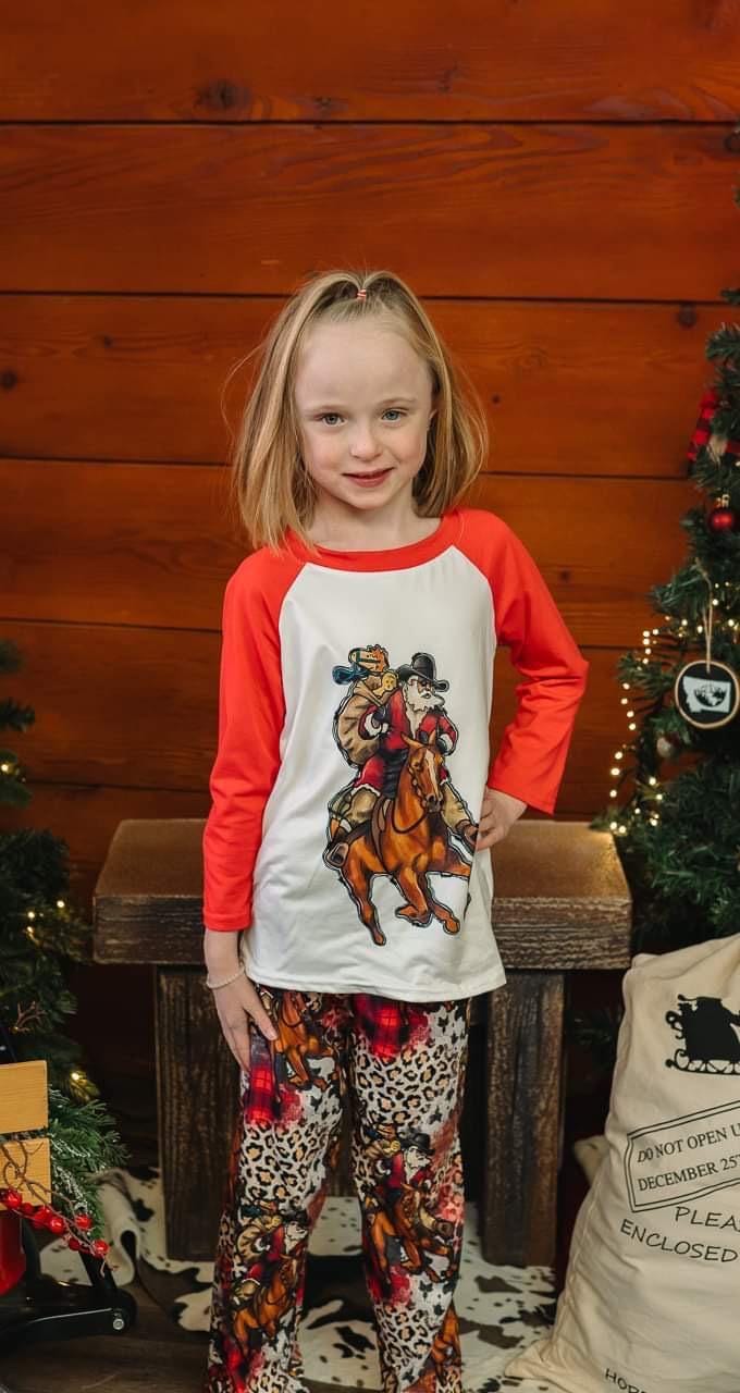 Cowboy Christmas Pajamas – Cowboy Santa Matching Family PJs | Western Holiday Sleepwear | Razels