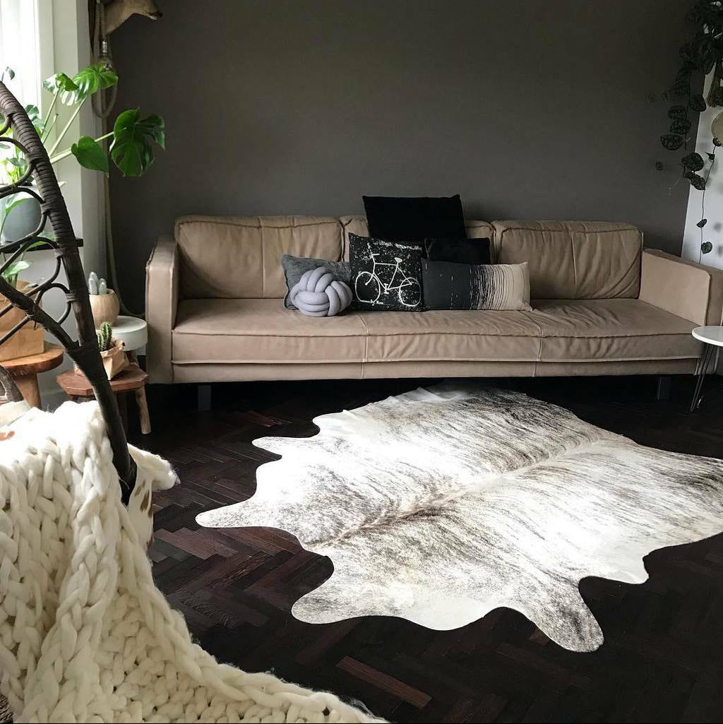 Light Brindle Brazilian Cowhide Rug: LARGE